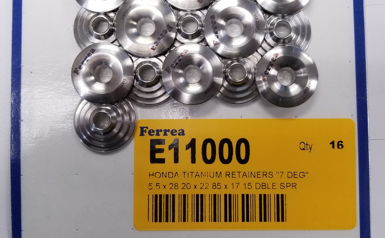 Ferrea - Acura/Honda B17A1 Double Spring 7 Deg Pro CNC Titanium Retainer - Set of 16