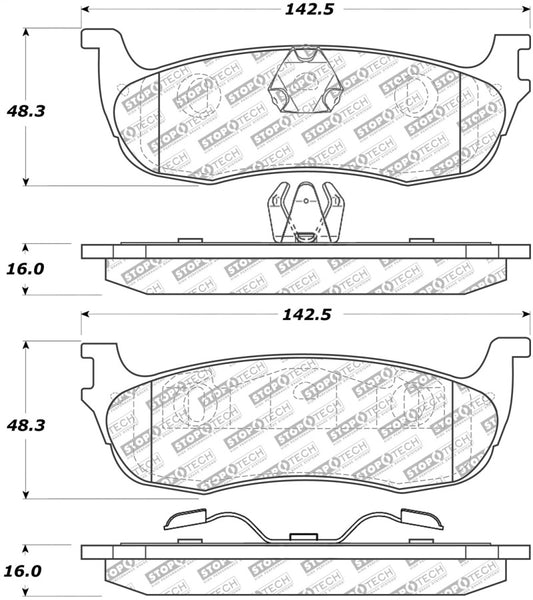 StopTech Street Select Brake Pads - Rear