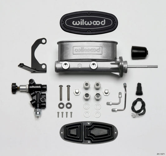 Wilwood HV Tandem M/C Kit w L/H Bracket & Prop Valve - 7/8in Bore-W/Pushrod