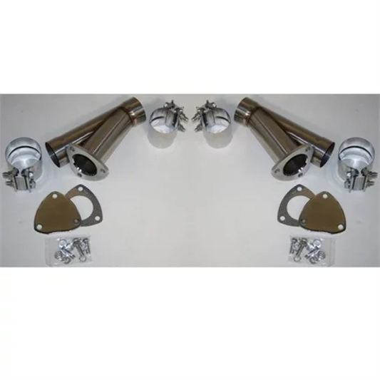 Granatelli 2.25in Stainless Steel Manual Dual Exhaust Cutout Kit w/Slip Fit & Band Clamp