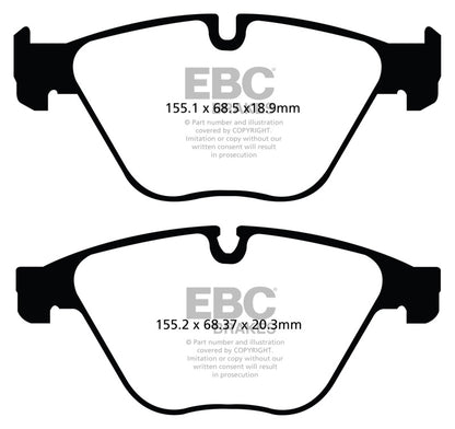 EBC 10+ BMW 535i 3.0 Turbo (F10) Yellowstuff Front Brake Pads