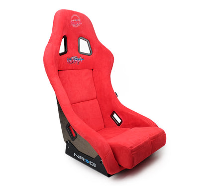 NRG FRP Bucket Seat ULTRA Edition - Medium (Red Alcantara/Pearlized Back)