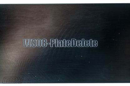 Turbo XS 08-14 Subaru WRX/STi Billet Aluminum License Plate Delete Black Machined TurboXS Logo