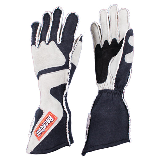 RaceQuip SFI-5 Gray/Black XL Outseam Angle Cut Glove