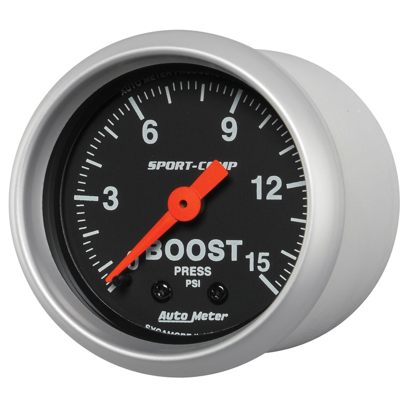 Autometer 2-1/16in 0-15 PSI Mechanical Sport-Comp Boost Pressure Gauge