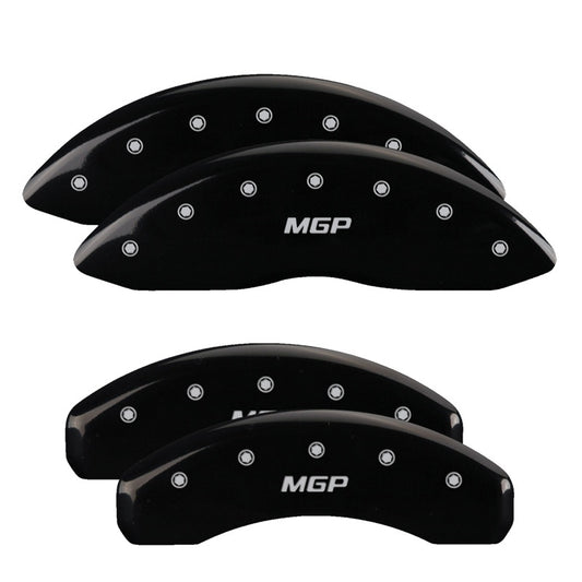 MGP 4 Caliper Covers Engraved Front & Rear MGP Black Finish Silver Characters 2017 Tesla S