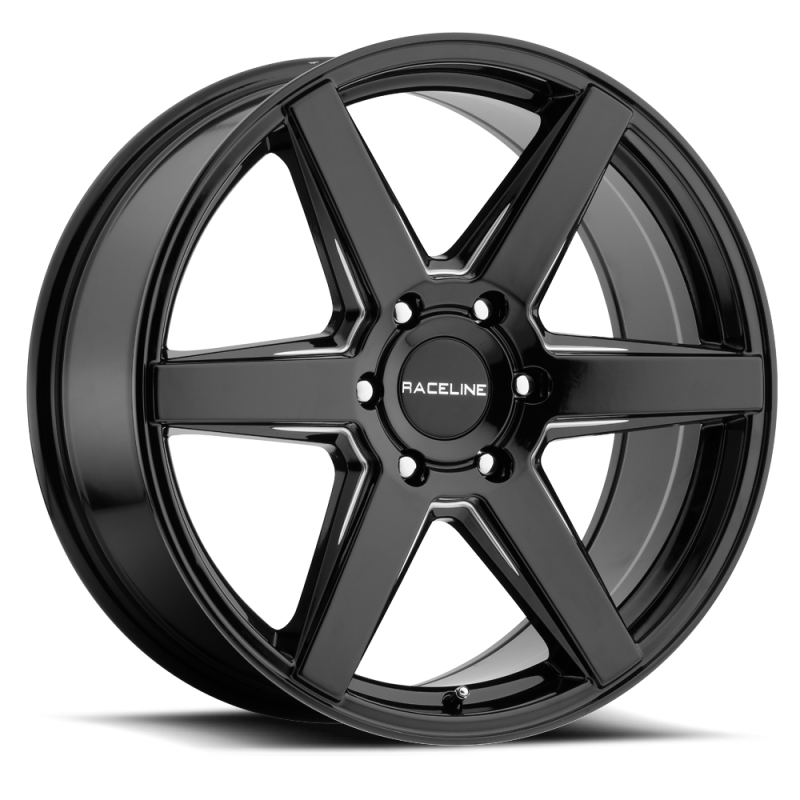 Raceline 156B Surge 16x6.5in / 5x160 BP / 45mm Offset / 65.1mm Bore - Black & Milled Wheel