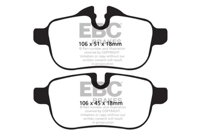 EBC 09+ BMW Z4 3.0 (E89) Ultimax2 Rear Brake Pads