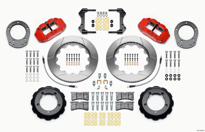 Wilwood Narrow Superlite 4R Front Hat Kit 14.00in Red 76-77 Ford Bronco Dana 44 w/Lines