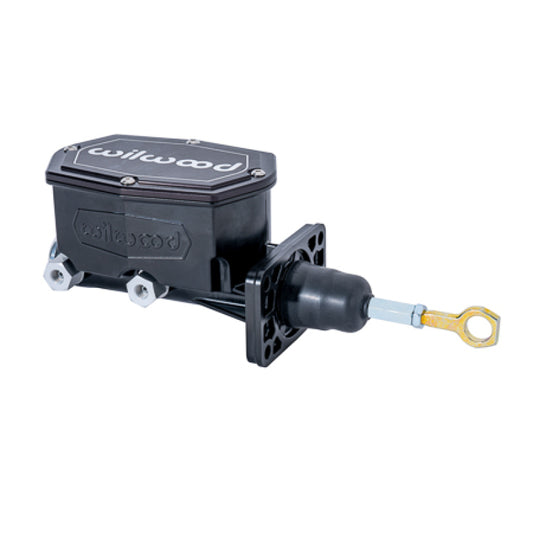 Wilwood Compact Tandem Master Cylinder w/ Mopar 4 Bolt Flange w/ Pushrod 1in Bore - Black