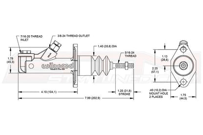 Wilwood - GS Compact Remote Master Cylinder (260-15091)