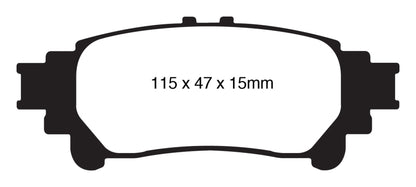 EBC 13+ Lexus GS350 3.5 RWD Yellowstuff Rear Brake Pads