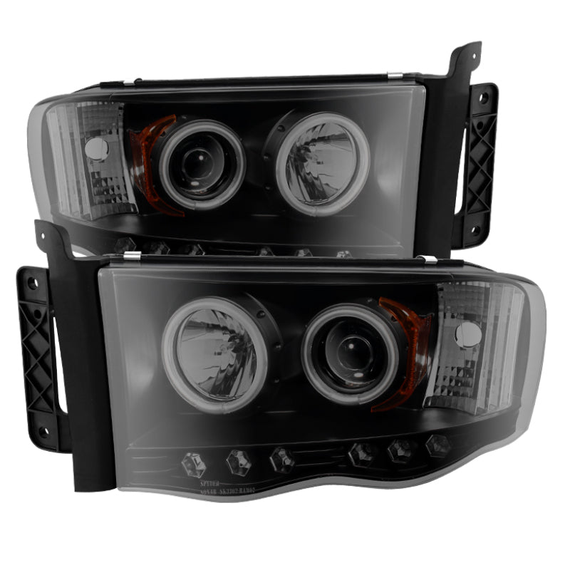 Spyder Dodge Ram 1500 02-05 03-05 Projector Headlights CCFL Halo LED Blk Smke PRO-YD-DR02-CCFL-BSM