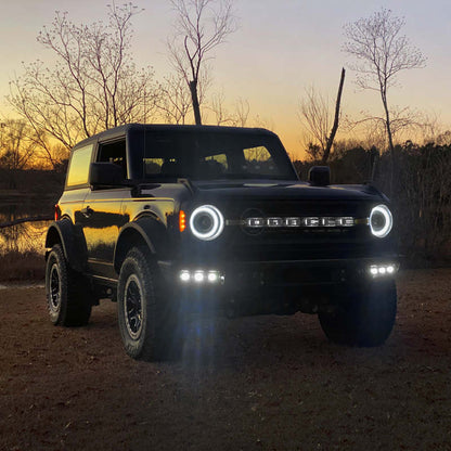 ORACLE Lighting 21-22 Ford Bronco Triple LED Fog Light Kit for Steel Bumper - White SEE WARRANTY