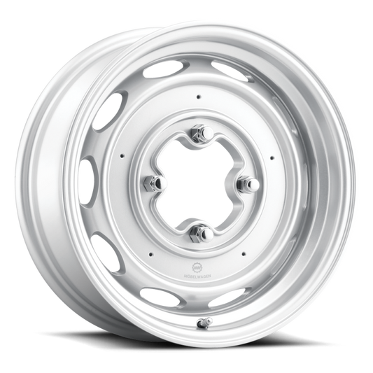 Mobelwagen MW-430S Interceptor 15x4.5in / 4x130 BP / 25mm Offset / 85.85mm Bore - Silver Wheel