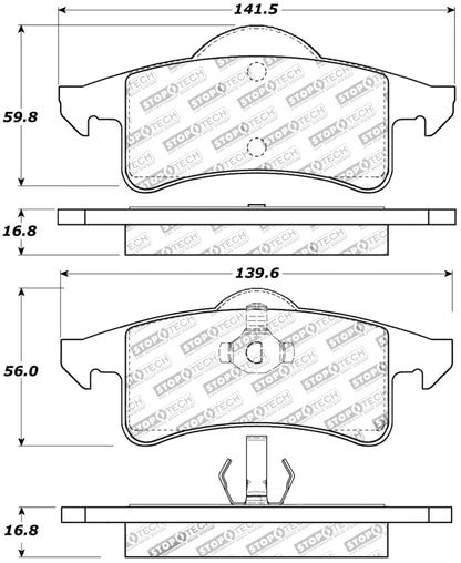 StopTech Sport Brake Pads w/Shims and Hardware