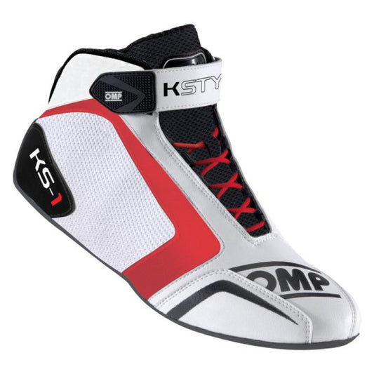 OMP KS-1 Shoes White/Black/Red - Size 36