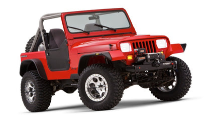 Bushwacker 87-95 Jeep Wrangler Flat Style Flares 4pc Excludes Renegade - Black