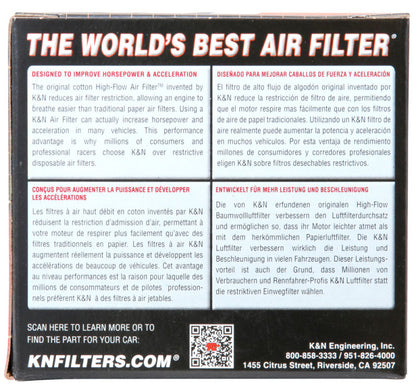 K&N Filter Universal Clamp-On Filter 2in Flange / 2-23/32in Base / 3in x 2in Top / 2-3/4in Height