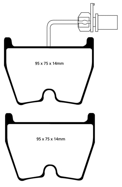 EBC 06-09 Audi RS4 4.2 (Cast Iron Rotors) Yellowstuff Front Brake Pads