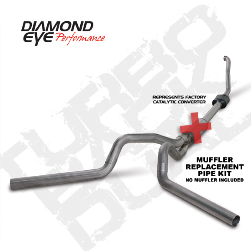 Diamond Eye KIT 4in TB MFLR RPLCMENT PIPE DUAL SS 94-97 5 7 3L F250/F350 PWRSTROKE NFS W CARB STDS