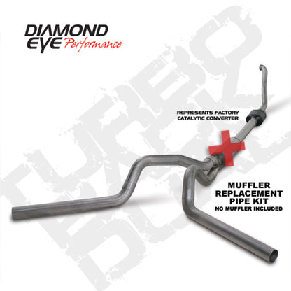 Diamond Eye KIT 4in TB MFLR RPLCMENT PIPE DUAL SS 94-97 5 7 3L F250/F350 PWRSTROKE NFS W CARB STDS