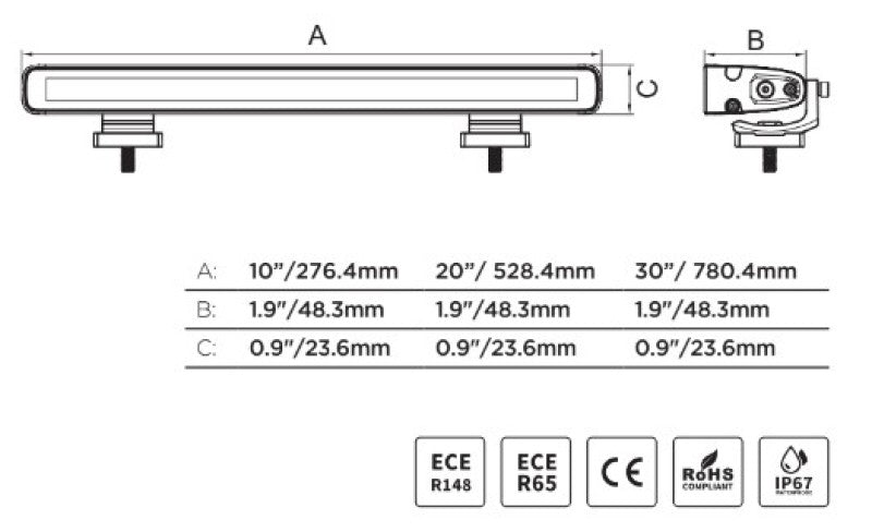 Go Rhino Xplor Flash Series Sgl Multi Function LED Light Bar (Track Mount) 30in. - Blk