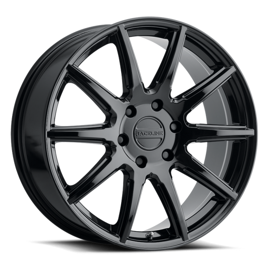 Raceline 159B Spike 22x9.5in / 6x139.7 BP / 15mm Offset / 106.1mm Bore - Gloss Black Wheel