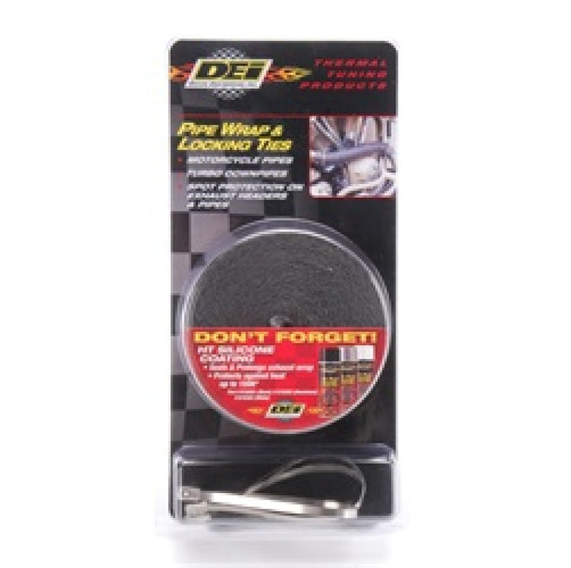 DEI - Exhaust Wrap Kit - Pipe Wrap and Locking Tie - Black