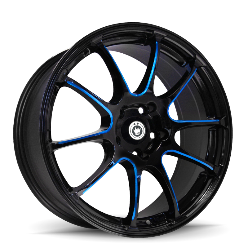 Konig Illusion 17x7 5x114.3 ET40 Black/Ball Cut Blue