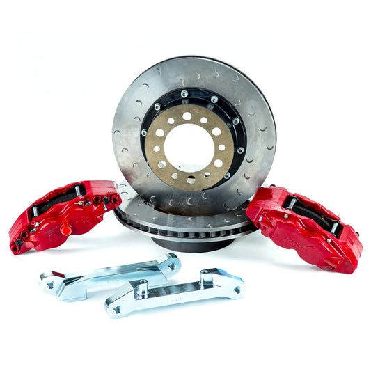 Alcon 07+ Jeep JK w/ 5x5.5in Hub 355x22mm Rotor 4-Piston Red Calipers Rear Brake Upgrade Kit