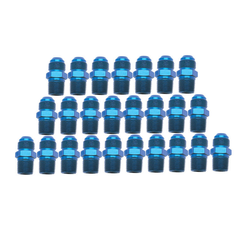 Russell Performance -4 AN to 1/8in NPT Straight Flare to Pipe (Blue) (25 pcs.)