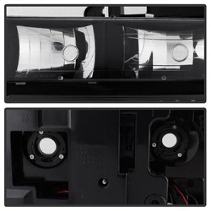 xTune 92-94 Blazer Full Size Corner/LED Bumper Headlights Black HD-JH-CCK88-LED-AM-BK-SET