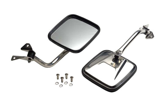 Kentrol 87-95 Jeep Wrangler YJ Mirror Kit Pair- Polished Silver