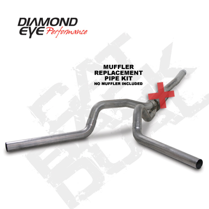 Diamond Eye KIT 4in Catback MFLR RPLCMENT PIPE DUAL SS: 2006-2007.5 CHEVY/GMC 6.6L 2500/3500