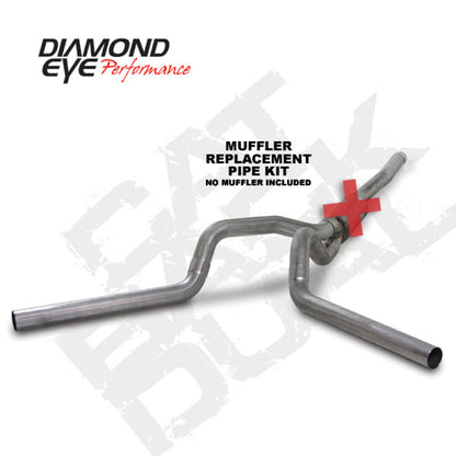 Diamond Eye KIT 4in Catback MFLR RPLCMENT PIPE DUAL SS: 2006-2007.5 CHEVY/GMC 6.6L 2500/3500