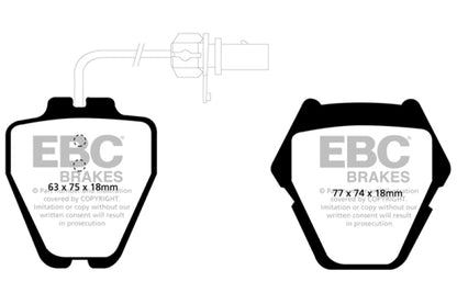 EBC 99-01 Audi A6 Quattro 2.7 Twin Turbo Sedan (8 Pad Set) Ultimax2 Front Brake Pads