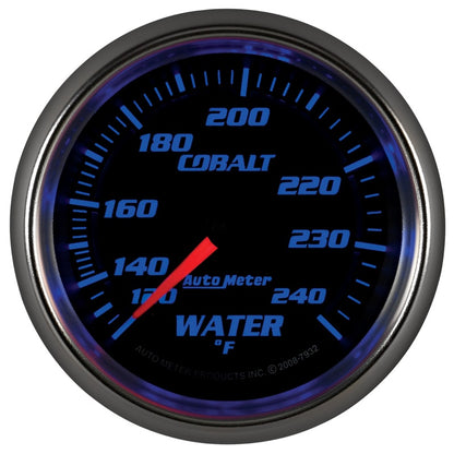 Autometer Cobalt 66mm 120-240 Degree F Mechanical Water Temperature Gauge