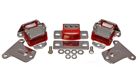 Energy Suspension 69-71 Camaro / 70-73 Monte Carlo Red Motor and Transmission Mounts; Chrome Finish