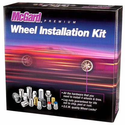 McGard 5 Lug Hex Install Kit w/Locks (Cone Seat Nut) M12X1.5 / 13/16 Hex / 1.5in. Length - Chrome