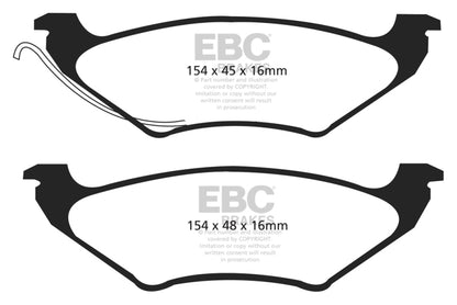 EBC 96-00 Chrysler Town & Country 3.3 (15in Wheels) Ultimax2 Rear Brake Pads