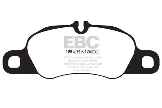 EBC 09-12 Porsche 911 (997) (Cast Iron Rotor only) 3.6 Carrera 2 Yellowstuff Front Brake Pads