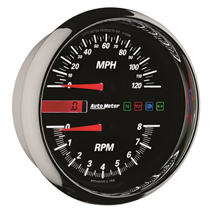 Autometer Pro-Cycle Gauge Tach/Speedo 4 1/2in 8K Rpm/120 Mph Black