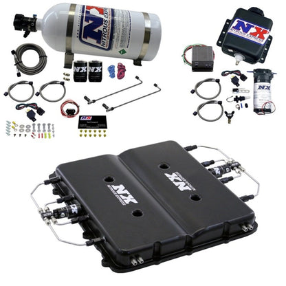 Nitrous Express Nitrous & Water Injection Kit w/Billet LT4 Supercharger Lid w/10lb Bottle