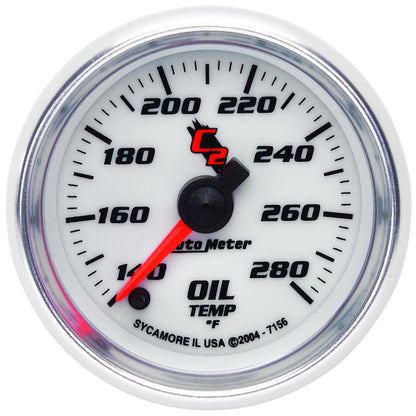 Autometer C2 52mm 140 - 280 Deg. F Electronic Oil Temp Gauge