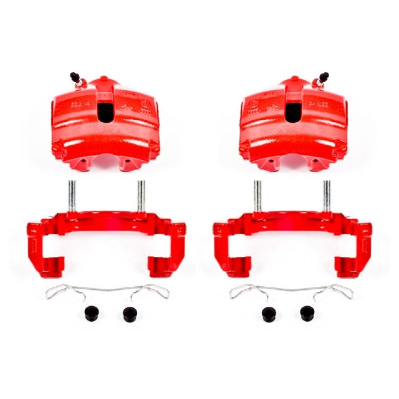 Power Stop 08-09 Audi TT Front Red Calipers w/Brackets - Pair