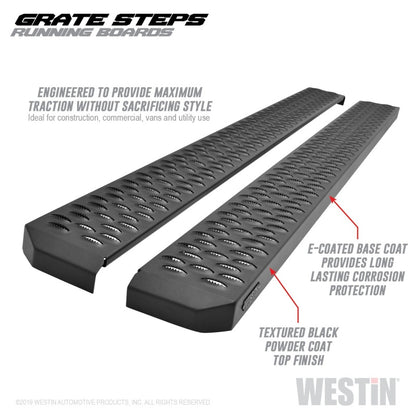 Westin Grate Steps Running Boards 68 in - Textured Black