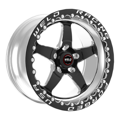 Weld S71 15x12.33 / 5x4.5 BP / 7.5in. BS Black Wheel (Medium Pad) - Black Single Beadlock MT