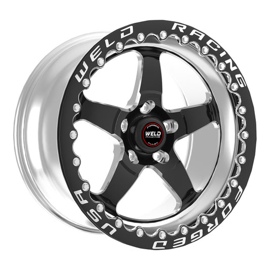 Weld S71 15x8.33 / 5x4.5 BP / 4.5in. BS Black Wheel (Low Pad) - Black Single Beadlock