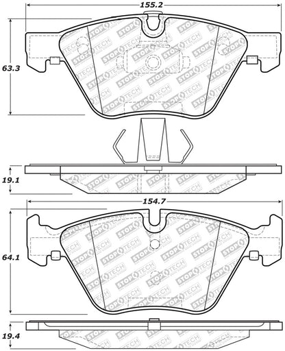 StopTech 06-16 BMW 325i Street Select Brake Pads - Front